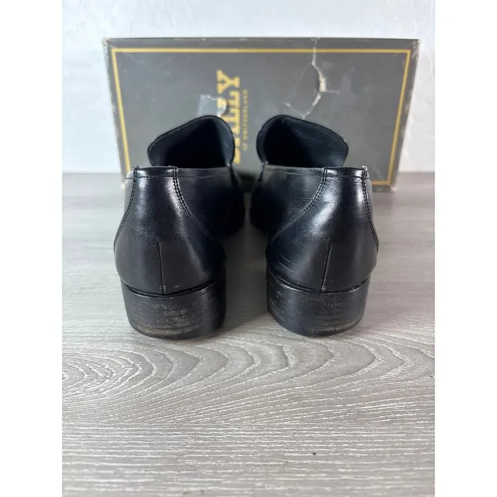 Vintage Bally of Switzerland Porto Black Boxcalf Leather Loafers Men’s 9.5-‎ EUC